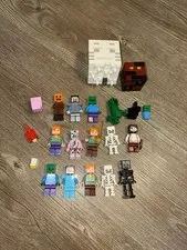 Lego Minecraft Minifigure Big Lot - With Some Accessory Pieces