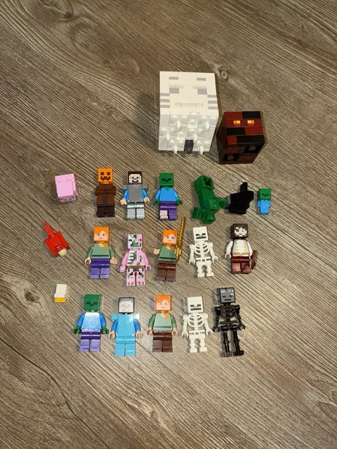 Lego Minecraft Minifigure Big Lot - With Some Accessory Pieces