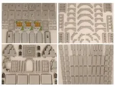 Lego Lot Light Bluish Gray Castle Wall Arch Window Door Column LURP Parts