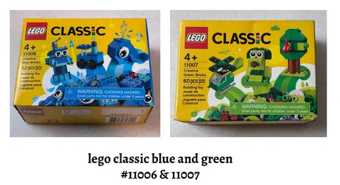 🔥LEGO CLASSIC CREATIVE BRICKS LOT OF 2 BLUE AND GREEN #11006 & #11007 SEALED