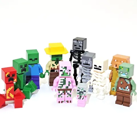 Lego Minecraft Nether Mob Play Pack Bundle 11 Figures Piglin Creeper Zombie