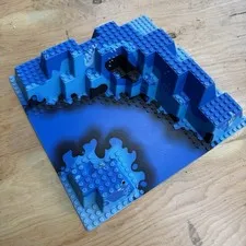 Vintage LEGO Raised Baseplate 32 x 32 - Canyon with Blue Underwater Pattern