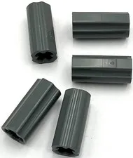 Lego 5 New Dark Bluish Gray Technic,Axle Connectors 2L Smooth with x Hole Parts
