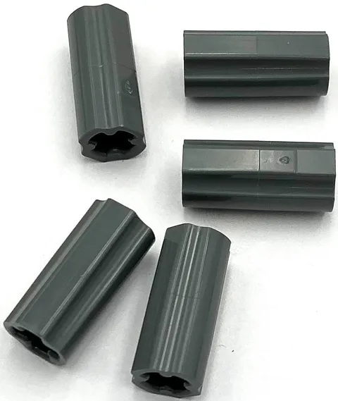 Lego 5 New Dark Bluish Gray Technic,Axle Connectors 2L Smooth with x Hole Parts