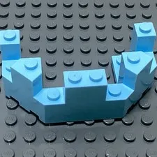 LEGO Bright Light Blue Castle Turret Rock Wall Piece