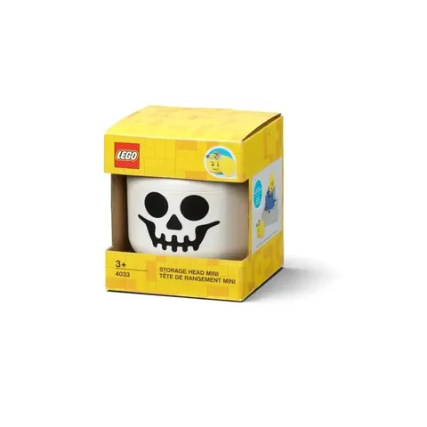 LEGO Small White Skeleton Skull Storage Head Container, Halloween Decor, NEW