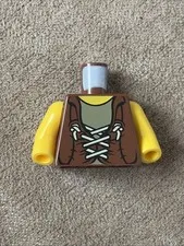 LEGO Minifigure Torso Reddish Brown Vest with String Lacing Pattern