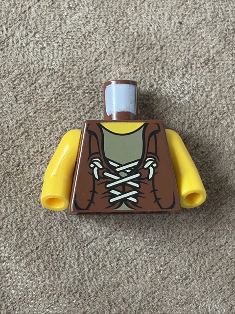 LEGO Minifigure Torso Reddish Brown Vest with String Lacing Pattern
