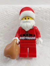 LEGO Santa Claus with Toy Sack, Fur Lined Jacket, White Bushy Mustache & Beard