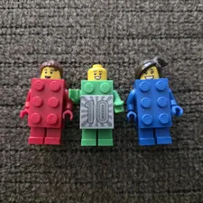 LEGO Minifigures Lot of 3 Minifigure Red Green Blue Plastic Age 5+