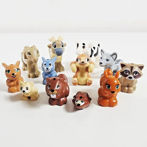 Lego Friends Forest Animal Minifigure Lot of 12 Wolf Cow Beaver Goat Raccoon