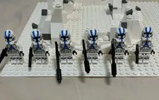 LEGO Star Wars Clone Trooper Minifigure Lot - 501st - 6x No Helmet Holes