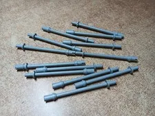 LEGO BULK LOT OF 13 LIGHT BLUISH GRAY 8L BAR STOP RING & PIN SKI POLE 2714