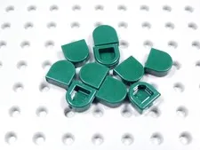 LEGO Lot of 10 Dark Green 1x1 Smooth Half Round Tiles Plates BO