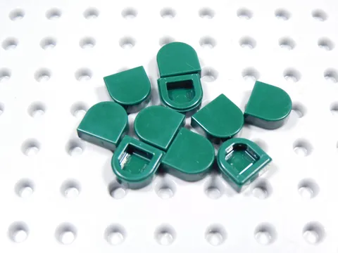 LEGO Lot of 10 Dark Green 1x1 Smooth Half Round Tiles Plates BO