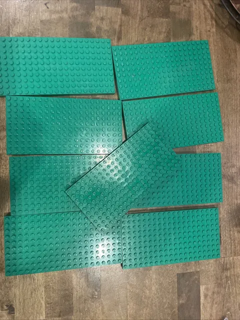 Lego Lot of 9 Brick 10x20 Thick Base Plate Castle Green
