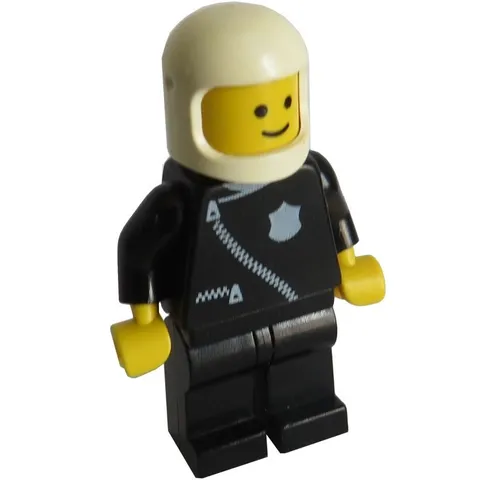 LEGO Vintage Police, Zipper with Badge, Black Legs, White Classic Helmet inv.572
