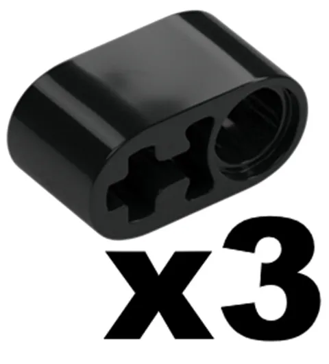 Lego Black TECHNIC Liftarm Modified Thick 1 x 2 Axle Hole Qty 3 Part 60483 T1