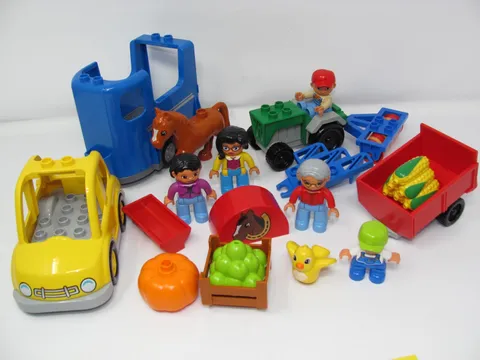 LEGO Duplo Farm Life Tractor Implements Horse Produce Trailer