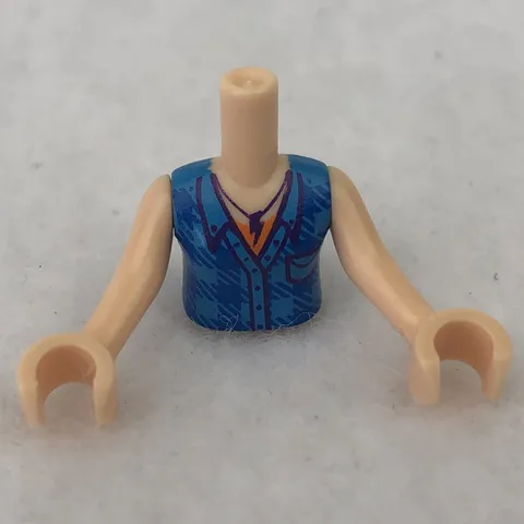 LEGO FTGpb178c01 Light Nougat Torso Mini Doll Girl Dark Azure Plaid Shirt