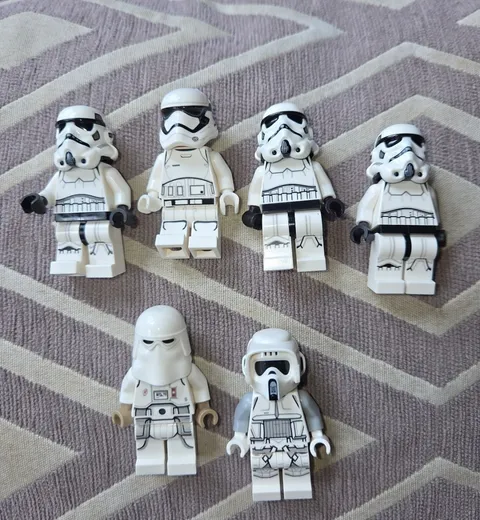 6 LEGO Star Wars Storm Snow Troopers Lot  MINIFIGURES Mini figs