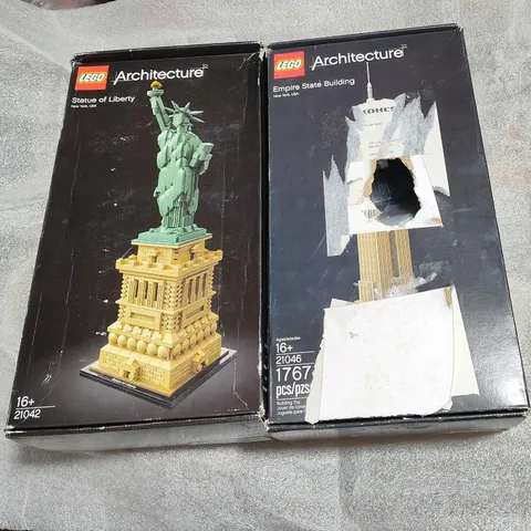 LEGO Architecture Lot: 21046 Empire State Building 21042 Statue of Liberty