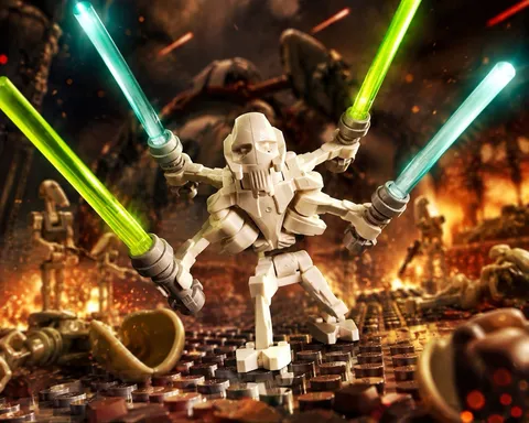 LEGO Star Wars General Grievous Minifigure - sw0134 - 7255 - New Cape - EUC