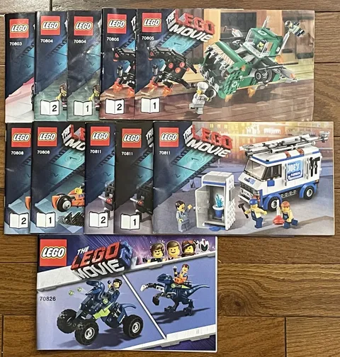 Lot of 11 The LEGO MOVIE Instruction Manuals Only (No Bricks) 70803 70804 70811