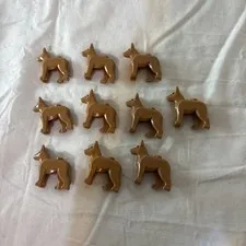 Lego Lot of 10 German Shepherd Dog Minifigures Police Puppy Animal Brown