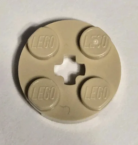 LEGO Parts - Tan Plate, Round 2 x 2 with Axle Hole - No 4032