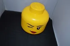 LEGO SMALL GIRL STORAGE HEAD--BRICK CONTAINER GIRL WINKING 8" I8