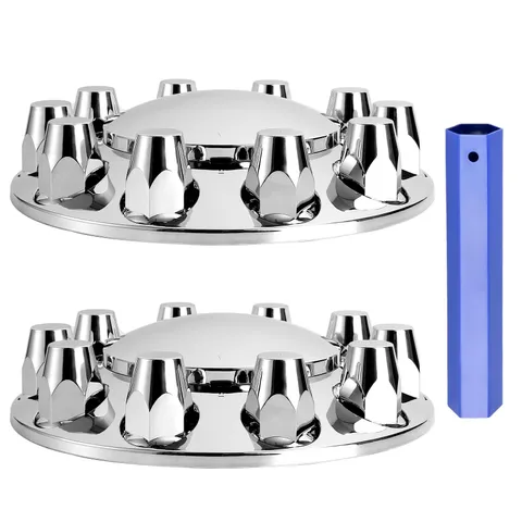 Wehymne Axle Wheel Covers For - 2 Front Hub Covers 33Mm Thread-On Chrome