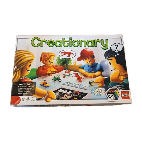 Creationary LEGO Game #3844 3-8 Players Ages 7+ 30-60 Minutes Play Time NO Die