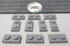 (J7/2/3) LEGO 10x3023 Plate Flat 1x2 New Light Gray