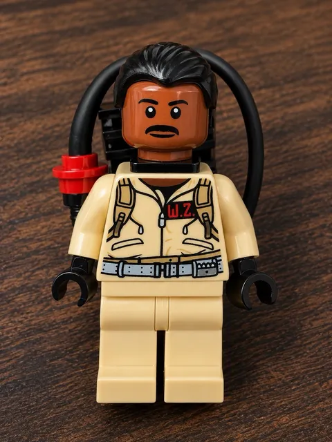 Lego Ghostbusters Dr. Winston Zeddemore Minifigure W.Z. 75827 With Proton Pack