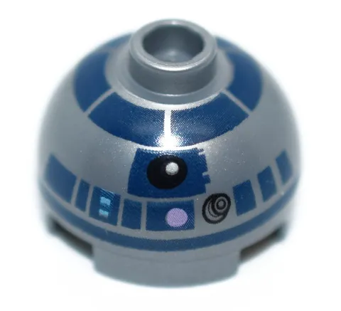 LEGO 2x2 Dome Star Wars R2-D2 flat silver bright pink dots dark blue 6150296