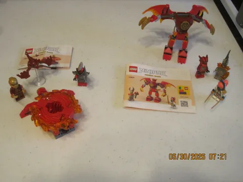Lot of Two NINJAGO Dragons Rising 71823 Spinjitzu Spinner & 71851 Dragon Mech
