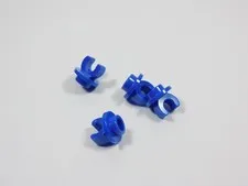 LEGO Lot of 4 Blue Round 1x1 Plates w/ Clip on Bottom S6