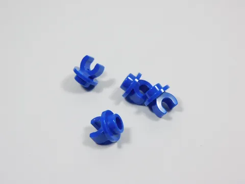 LEGO Lot of 4 Blue Round 1x1 Plates w/ Clip on Bottom S6