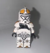 LEGO Star Wars Clone Trooper Minifigure White Armor w/ Orange Markings (custom)