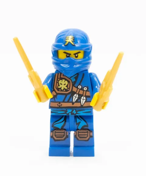 LEGO Ninjago Jay Jungle Robes njo161 Blue Minifigure Complete Dual Gold Sai VGC