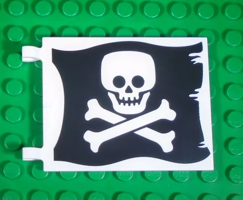 new LEGO Pirate Jolly Roger Flag, 6 x 4 with Skull & Crossbones on both sides