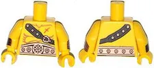 LEGO Yellow Torso Bare Chest with Muscles Outline, Scar, Copper Belt and Shoulde