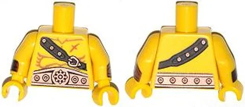 LEGO Yellow Torso Bare Chest with Muscles Outline, Scar, Copper Belt and Shoulde