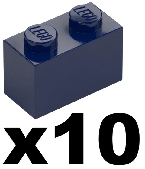 Lego New Part 3004 - Qty 10 - BRICK Dark Blue 1 x 2 Stud Pieces D934