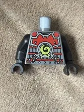 Lego Ninjago GRAY MINIFIG TORSO Black Arms Hands Red Armor Chain Scout Suit