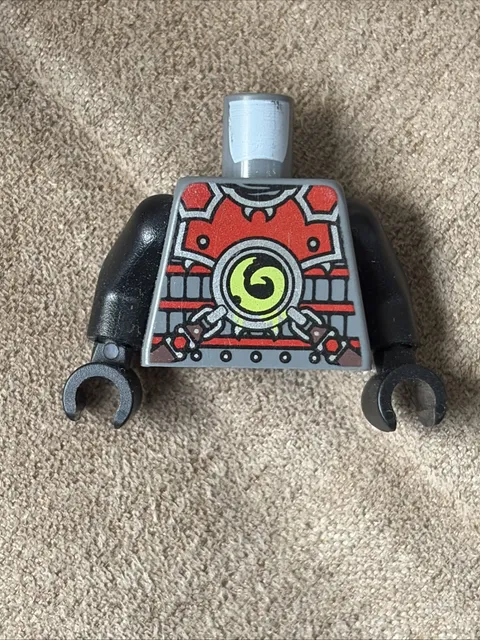 Lego Ninjago GRAY MINIFIG TORSO Black Arms Hands Red Armor Chain Scout Suit