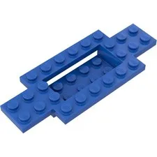 LEGO 3x Blue Vehicle, Base 4 x 10 x 2/3 with 2 x 4 Recessed Center inv.604