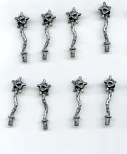 LEGO x 9 Flat Silver Minifigure, Weapon Spiked Flail / Mace Flexible Rubber