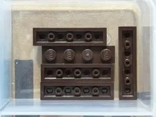 LEGO Parts - Dark Brown Plate 1 x 4 - No 3710 - QTY 5